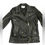 Understated Leather  Easy Rider Antiqued Gold Moto Black Leather Jacket Biker Photo 3