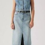 Levi's  Size 28 Premium Ankle Column Denim Skirt Please Hold Medium Wash Photo 4