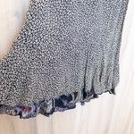 Womens Reversible Midi Skirt Size M Black Multicolor Floral Paisley Ruffle Boho Size M Photo 3