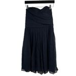 J. Crew Arabelle Size 8 Dress Navy Silk Chiffon Formal Bridesmaid Strapless Blue Photo 1