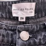 Avec Les Filles Anthropologie  Black Mixed Material Leather Jeans Size 26/2 Photo 3