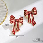Elegant Red Bow Earrings Photo 1