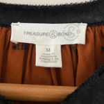 Treasure & Bond  Long Sleeve Velvet Trim Button Down Blouse Size M Photo 4