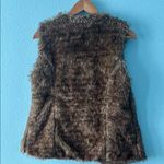 CBRL Faux Fur Vest Brown Sleeveless Boho Y2K Festival Layering Size L Photo 2