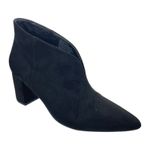 H by Halston  Faux Suede Pointed Toe Block Heel Ankle Boots Black Size 7.5 Photo 0