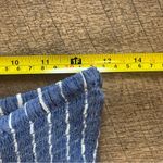 Blue Island  Strapless Smocked Dress Medium Blue White Stripes Ruffle Beachy Boho Photo 6