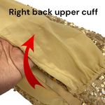 Badgley Mischka AMERICAN GLAMOUR  Large Chiffon Sequins Blouse Gold Top Lined Photo 7