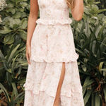 Petal and Pup Lillee Tiered Maxi Dress Size M Pink Floral Photo 0