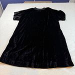 Lou & grey  Black Velvet Dress Crew Neck Short Sleeve A-Line Size M‎ Photo 3