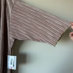 LuLaRoe NWT  Small Sarah Maxi Cardigan Gold Bronze White Pleated Drape Open Front Photo 3