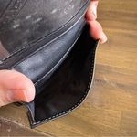 Coach  Signature CC Wallet Black Canvas Fold Over Leather Card Holder Small Photo 6