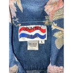 Vintage Country Wear Denim Floral Shirt Women Large Button Up Retro Western Blue Photo 4
