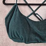 SheIn Green Ribbed Crisscross Back Adjustable Strap Padded Bikini Tops 1XL Photo 2
