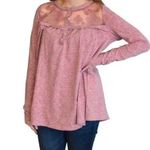 easel  Los Angeles Sheer Lace Tunic Size Large Dusty Pink Sheer Lace Mix Chic NWT Photo 0