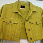 BDG Urban Outfitters  Crop Lime Green Denim Trucker Jacket Sz S Photo 4