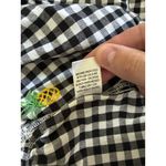 Girl Krazy Women's L Black Gingham Pineapple Embroidered Peplum Blouse Photo 7