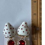 Betsey Johnson Women's Strawberry Earrings White Red Photo 2