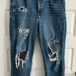 American Eagle  Mom Ripped Straight Jeans Blue Size 16 Photo 0