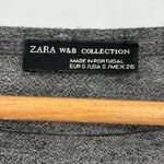 ZARA W&B Collection 3/4 Sleeve Two-Tone Top Women’s Size Small in Black & Gray Photo 2