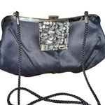 Kate Landry Elegant Navy Crossbody/Clutch with Jeweled Hidden Mirror Front Photo 3