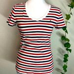 Tommy Hilfiger Tommy Hilfiger Womens Red, White & Blue Shirt Fitted American Top Size Small Photo 0