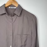 Alexander Wang T by  Taupe Washed Tencel Snap Button Shirt Size XS Photo 6