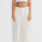 aritzia wilfred picture cargo pant 8 high rise wide leg white Photo 0