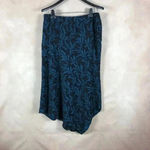 Alfani  Black/Teal Floral Asymmetrical Hem Midi Skirt NEW 14 Photo 8