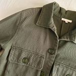 Gianni Bini  Army Green Button Cropped Jacket Pockets Sz M Indie Utility Cottage Photo 1