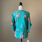 LC Lauren Conrad LAUREN CONRAD | Green Floral Blouse Sz L Photo 36