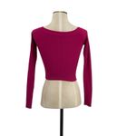 Alice + Olivia Jeanne Off Shoulder Knit Top Sweater Pink Fuchsia Size Small Photo 7