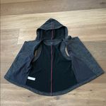 Eileen Fisher Womens Charcoal Jaquard Asymmetrical Zip Hooded Vest Size S Sporty Photo 7