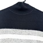 Theory Size Small Pullover Crop Sweater Turtleneck Silk Alpaca Blend Black Gray Photo 2