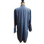 Isabella's Journey Vintage Denim Blue Long Coat with Brown Embroidered L/XL Size L Photo 1