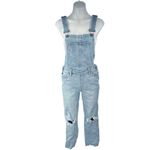 Paige Blue Sierra Denim Distressed Crop Frayed Jeans Romper Jumpsuit Overalls 24 Photo 3