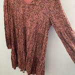 Lucky Brand  Red Paisley Print Long Sleeve Dress Size Large Photo 2