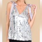Aura Sequin Shoulder Tie Tank Top‎ Photo 3