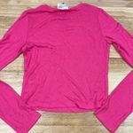 Universal Threads Universal Thread Women's Hot Pink Ribbed Long Sleeve Henley - Size XS - NWT Photo 5