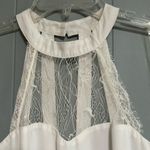 Impressions  White Layered Mini Dress with Lace and Straps Halter Neckline Size M Photo 1