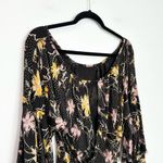 Free People  Last Time Printed Floral Top Black Ruffle Photo 3