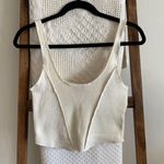 Forever 21 NWOT  cream ribbed scoop neck cropped tank top Photo 0