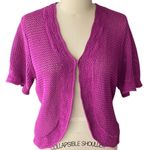 SAG HARBOR Short Purple Bolero Open Cardigan Sweater ~ Women's Size LARGE Photo 1