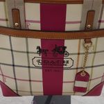Coach  Heritage Stripe Tattersall Tote. Has Matching Wallet Excellent condition Photo 1