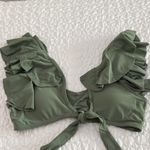 Women size small olive Green Ruffle Bikini Set Photo 3
