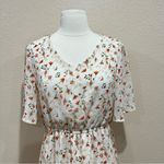 Cream Floral Tiered Maxi Dress Size Large Orange Photo 7