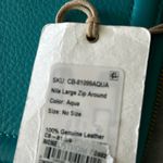 New Hobo International NILA Large Zip Around Wallet Aqua Blue Photo 6