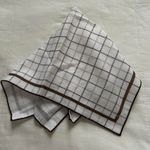 White and brown grid print bandana 0827 Photo 0