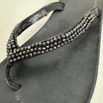 Mossimo Womens Sandals Size 8 Black Beaded Strap Wedge Heel Flip Flop Slip Photo 1