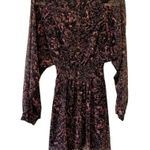 ALLSAINTS  Nichola Rosalyn Dress S Black Floral Chiffon Smock Waist Gray $260 Photo 5
