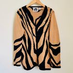 Vintage Storybook Knits Tiger Stripe Beaded Cardigan Multi Size M Photo 0